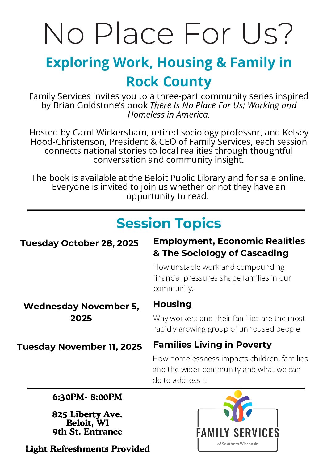 No Place of Us? Exploring Work, Housing and Family in Rock County